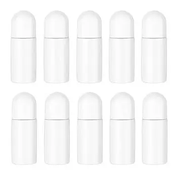 10 шт., 50 мл, пластиковые роликовые бутылки, бутылки для дезодоранта, пустые многоразовые рулонные бутылки для Essential O White