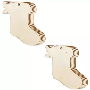 10 шт/50 шт Рождественская подвеска Рождественская елка Подвеска Деревянная щепа с пеньковой веревкой Christmas hat