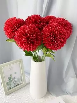 10 шт. 52 см искусственный шар хризантемы для невесты с одним стеблем, хризантемы, свадебные букеты для дома, вечеринки, сада, декор, шелковые цветы розовый