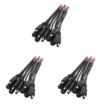 10 шт. 5,5x2,1 постоянного тока «папа/гнездо» кабельный разъем для светодиодной ленты (В)