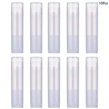 10 шт. 5 г пустые тюбики для помады, блеска для губ, флаконы, косметические контейнеры, банки, колпачки для тюбиков с бальзамом, дорожные принадлежности для макияжа, бальзам для губ прозрачный