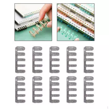 10 шт., 5 колец, отверстия для переплета, кольца для книг, съемный переплет для фиолетовый