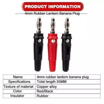 10 шт. 5 пар 4 мм банановые штекеры сильноточные винтовые банановые штекеры адаптеры красные черные 32A