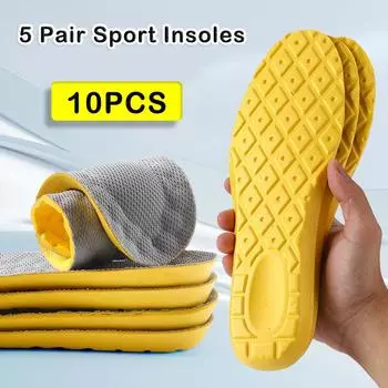 10 шт./5 пар стельки для спортивной обуви, мягкие высокоэластичные стельки для бега для мужчин и женщин, дышащие подушечки для обуви, амортизирующая корзина, подошва для обуви EU 35-36 белый