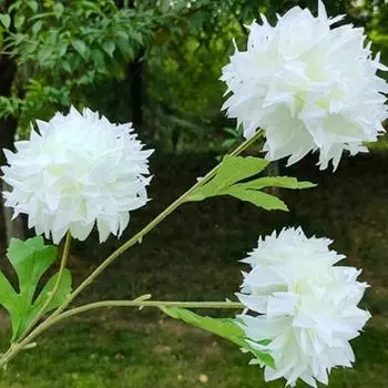 10 шт. 66 см искусственные большие стебли хризантем шарообразные цветы искусственные цветы гортензии свадебные украшения для дома сад вечеринка свадьба декор для улицы 10 Pcs белый