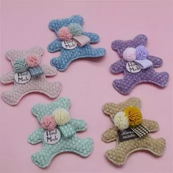 10 шт. 68*55 мм мягкий тканевый медведь с жемчужным бантом, аппликациями из стразов для самостоятельной сборки одежды, шляп, леггинсов, головных уборов, обуви, шитья заплаток One Size синий