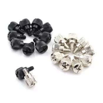 10 шт., 6 #32*5, длина зубьев, 5 мм, корпус компьютера, регулировочный винт без инструментов чёрный