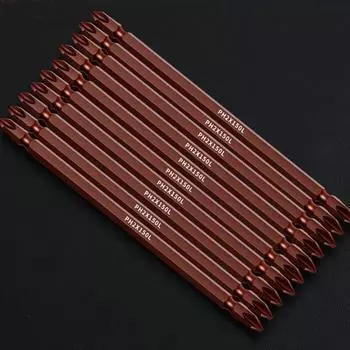 10 шт. 6 дюймов/150 мм магнитная двухголовая крестовая отвертка бита S2 сталь электрический инструмент для установки и демонтажа винтов