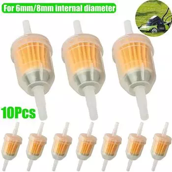 10 шт. 6 мм-8 мм автомобильный бензиновый масляный фильтр трубы универсальный встроенный газовый топливный фильтр для небольшого двигателя газонокосилки мотоциклетные аксессуары 10pcs