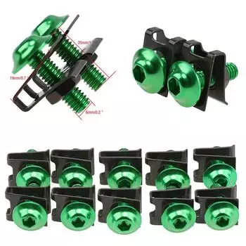 10 шт. 6 мм болты для обтекателя корпуса мотоцикла Spire Speed, зажимы для крепления, винты, пружинные болты, гайки для CBR 600 F2 F3 F4 F4i CBR900RR чёрный