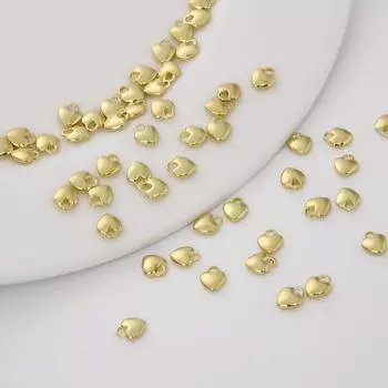 10 шт. 6 мм латунные крошечные подвески в виде сердечек для изготовления серег-браслетов DIY ювелирных изделий 6x7mm 10pcs/bag