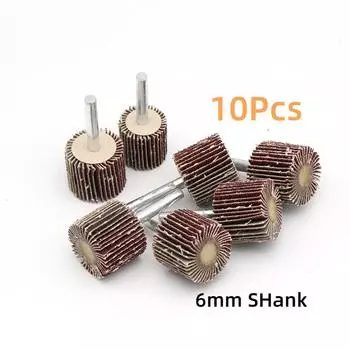 10 шт. 6 мм на хвостовике полировальный круг для деревообработки, металлообработки, шлифовальная головка для сверла с зернистостью 80 #, наждачная бумага, шлифовальный клапан 10Pcs 80# 30mm