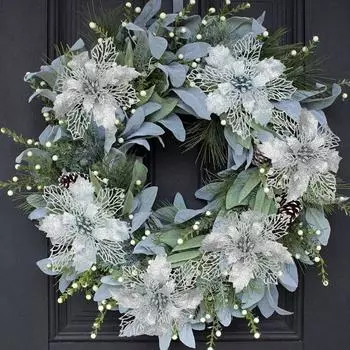 10 шт. 6 шт.. 3-дюймовая блестящая искусственная рождественская елка гирлянда украшения клип стебель рождественские украшения для дома рождественская вечеринка One Size