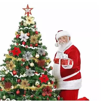 10 шт., 6 штук, 3 дюйма, блестящие, искусственные, елочные гирлянды, украшения на клипсе, рождественские украшения для дома, рождественская вечеринка One Size