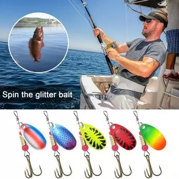 10 шт., 6 см, приманка для рыболовной ложки с острым крючком, длинный заброс, красочная металлическая блесна, приманка с блестками, аксессуары для морской пресноводной рыбалки