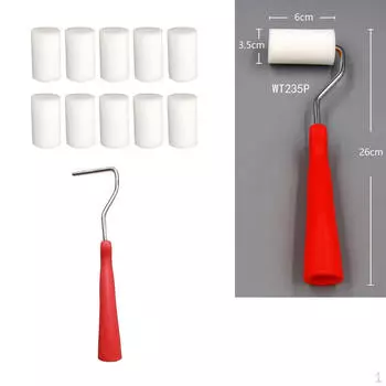 10 шт., 6 см сменные чехлы для малярных валиков и 1 шт. ручка