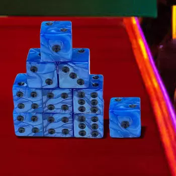 10 шт., 6-сторонние игровые кости, принадлежности для вечеринок, 16 мм, развлекательные игрушки D6 для Blue