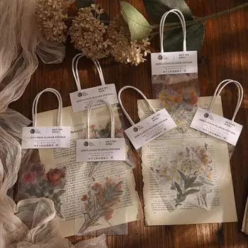 10 шт. 70 ~ 110 мм наклейки с цветами для домашних животных, канцелярские украшения, наклейки, самоклеящиеся, сделай сам, украшения для предметов домашнего обихода, подарок, подарочная упаковка, упаковка 01