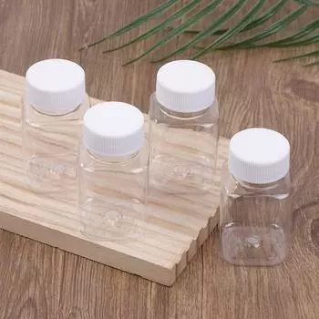 10 шт. 80 мл квадратные прозрачные пустые пластиковые бутылки для сока с крышками многоразовые контейнеры для воды и смузи портативные бутылки для напитков чистый