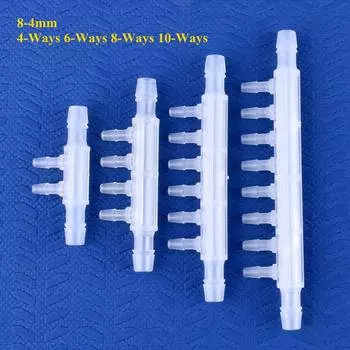 10 шт. 8-4 мм 4-ходовой 6-ходовой 8-ходовой 10-ходовой шланговый соединитель пищевой полипропиленовый аквариумный воздушный насос жидкостный газовый дивертор садовый пагодный пагодный соединитель 8-4mm 4Ways (10 Pieces)