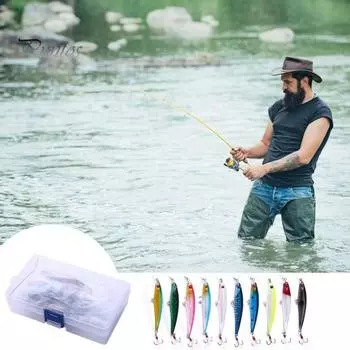 10 шт. 8,9 см/6,7 г приманка для ловли гольяна с крючками, реалистичная плавающая наживка для поверхностной воды, бионическая искусственная приманка для ловли пресноводной соленой форели 10 pcs