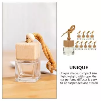 10 шт. 8 мл подвесной автомобильный освежитель воздуха диффузор пустой подвесной флакон для духов ароматерапия прозрачное стекло многоразовые декоративные флаконы