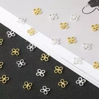 10 шт. 8 мм, антикварные маленькие цветочные украшения ручной работы, компонент для изготовления DIY палочек для волос, очаровательное украшение 8mm 10pcs золотой