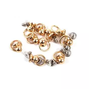 10 шт., 8 мм, металлическая пуговица, уплотнительное кольцо, шпилька с отверткой, сумка для рукоделия, винт для телефона, заклепка для ногтей золотой