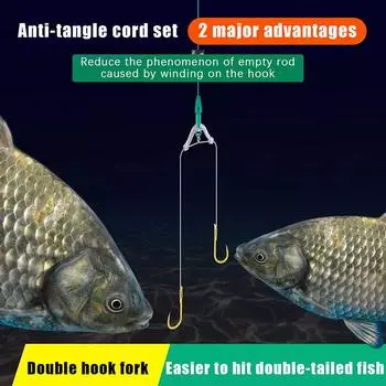 10 шт. 8-образное кольцо для лески Space Beans с двойными крючками Y-образный поворотный контактор антизапутывающие рыболовные принадлежности L2