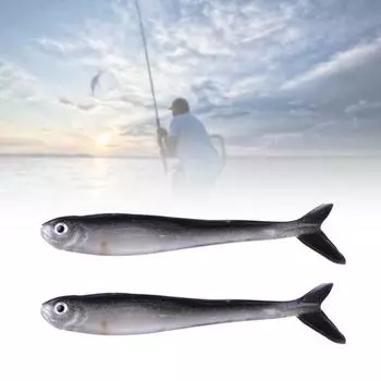 10 шт., 8 см, 2 г, мягкие приманки, двухцветные, привлекательные, прочные, вьюн, приманка для рыбалки для энтузиастов 10pcs