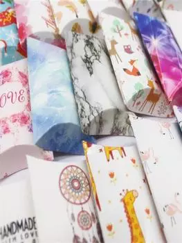 10 шт. 8x5,5x2 см большая самодельная коробка-подушка с окошками, белая/кожаная Рождественская подарочная упаковочная коробка, рождественский г 12box белый