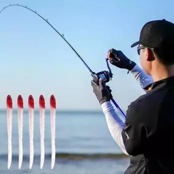 10 шт. 9 см/1,7 г мягкие приманки для ловли червей реалистичные глаза плавающие поверхностные бионические искусственные красочные приманки для ловли червей в пресной воде с соленой водой A