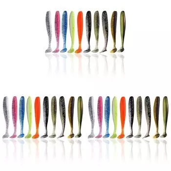 10 шт. 9 см рыболовные приманки T-образный хвост червь мягкая приманка весло хвост плавающие приманки для рыбалки
