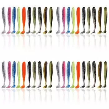 10 шт. 9 см рыболовные приманки T-образный хвост червь мягкая приманка весло хвост плавающие приманки для рыбалки