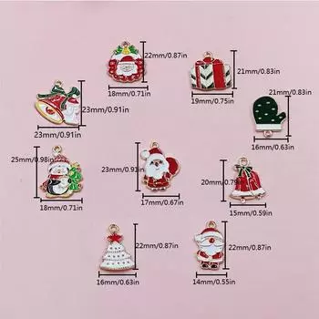 10 шт. 9 видов сплава капающего масла рождественские подвески аксессуары рождественские украшения кулон ожерелье DIY ювелирные аксессуары ручной работы материал Glove