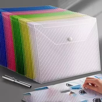 10 шт. А4 прозрачная сумка для файлов с кнопками для студентов, карманные папки, водонепроницаемые, оптовая продажа, файлы данных для установки контрольных работ, офис