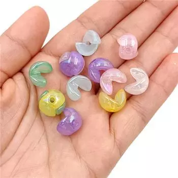 10 шт. AB красочные 2 одинаковые круглые геометрические бусины DIY материалы для изготовления сережек ожерелий ювелирных изделий розовый