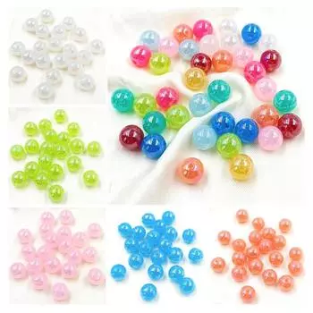 10 шт. AB Magic желе цвет круглые бусины модный кулон аксессуары ручной работы DIY шпилька материал ожерелье браслет изготовление ювелирных изделий оранжевый
