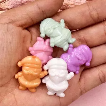 10 шт. акрил 25*30 мм карлик Санта-Клаус DIY ожерелье браслет круглый снеговик свободные бусины фестиваль рождественский стиль новый мультяшный милый разноцветный