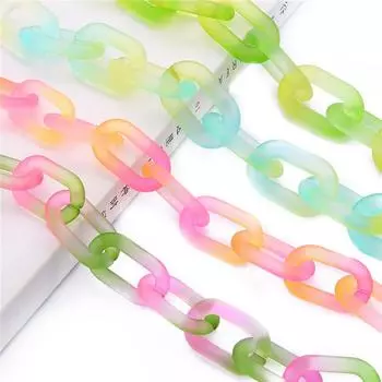 10 шт., акриловая открытая цепочка для солнцезащитных очков для DIY, ожерелье, браслет, серьги, изготовление ювелирных изделий, аксессуары для рукоделия 16x27mm жёлтый/синий