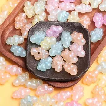 10 шт. Акриловые блестящие светящиеся бусины в виде облака русалки, модные материалы для самостоятельной работы для изготовления браслета и ожерелья розовый