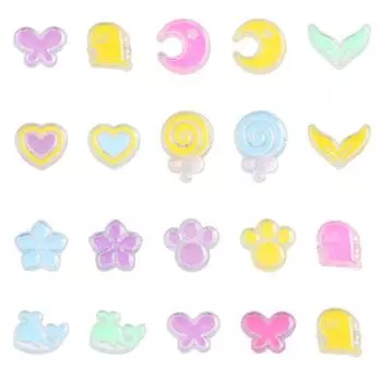 10 шт. акриловые бусины, прозрачные бусины с капающим маслом для DIY ожерелья, браслета, серьг, изготовления ювелирных изделий