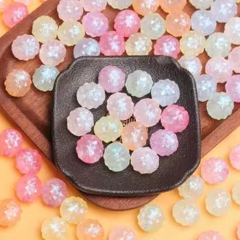 10 шт. акриловые креативные тонкие мерцающие бусины в виде ананаса, серьги «сделай сам», ювелирные аксессуары, браслет, ожерелье, материал ручной работы розовый