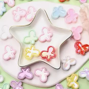 10 шт., акриловые модные ювелирные аксессуары, УФ-ослепление, бабочка, свободные бусины, материалы ручной работы, ожерелье, браслет «сделай сам»