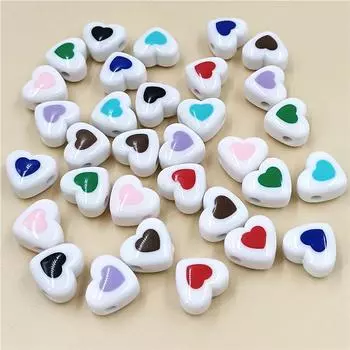 10 шт. акриловые однотонные краски для выпечки, свободные бусины «Любовь», модный материал ручной работы «сделай сам», для ожерелья, браслета, изготовления ювелирных изделий темно-зеленого