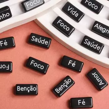 10 шт. акриловые подвески прямоугольные DIY 14,5*7,5 мм браслеты французские слова ожерелье свободные бусины-разделители аксессуары для изготовления ювелирных изделий