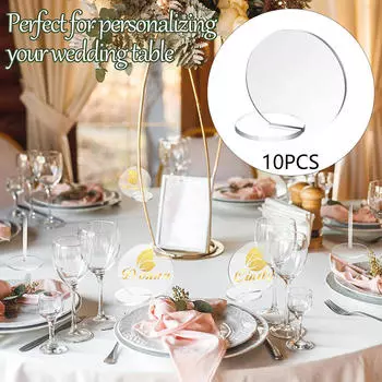 10 шт., акриловые пустые карточки для сидения на столе, места для рукоделия, номера, имя гостя, бирка для ужина 10pcs-Round