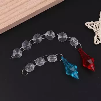 10 шт. акриловые восьмиугольные бусины подвеска прозрачные акриловые бусины гирлянда люстра подвеска для рождественской елки зимнее украшение