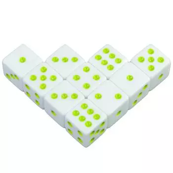 10 шт. акриловых игральных костей 16 мм, белые квадратные угловые игральные кости для настольных игр, игр казино и настольных ролевых игр или обучения математике красный