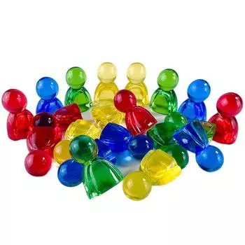 10 шт. акриловых красочных гуманоидных шахматных фигур 24*16 мм для настольных игр, карточных игр, маркеров, аксессуаров красный